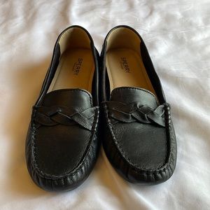 Sperry Black Leather Loafers Size 6.5